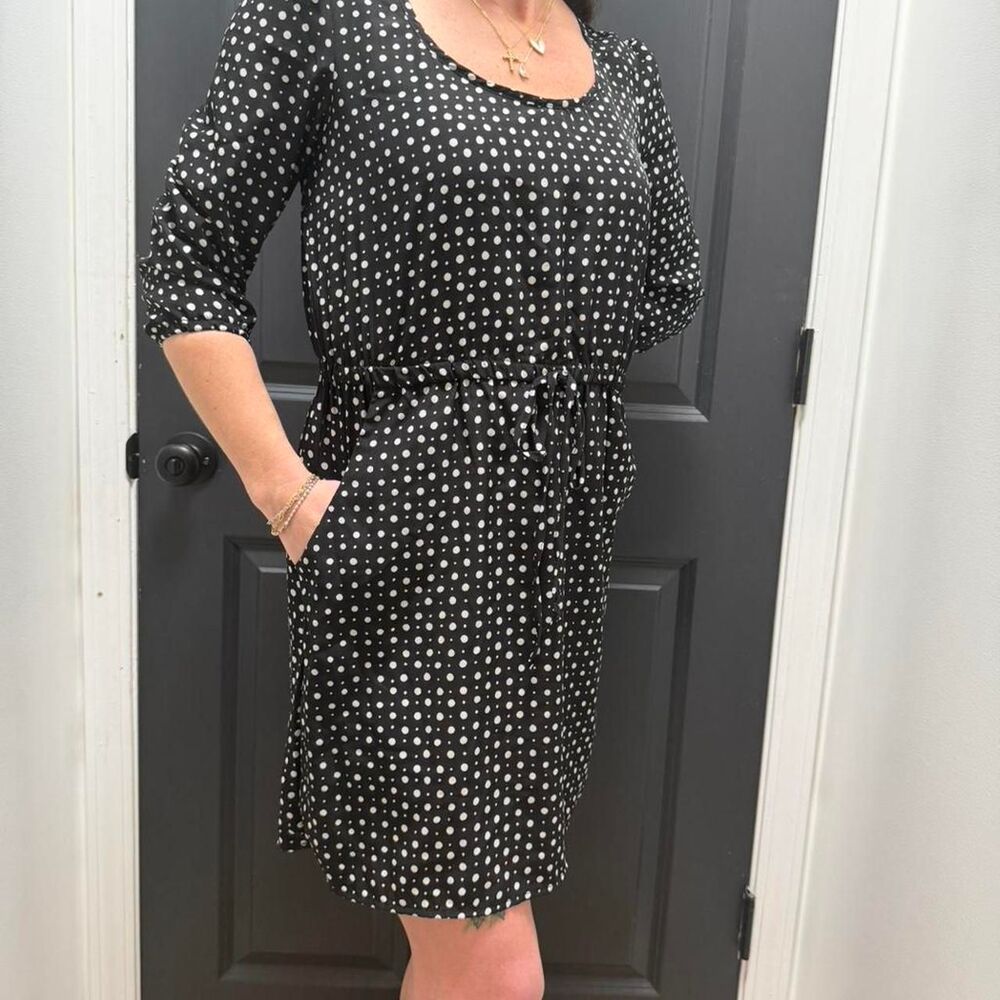 Bebop  small Black and white polka dot dress 3/4 sleeve and cut out back